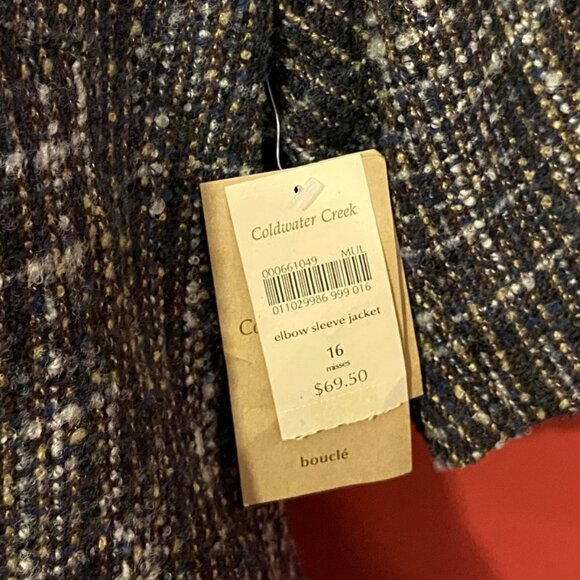 Coldwater Creek Women's Tweed Elbow Sleeve Jacket - Size 16 - NWT - Picture 3 of 3